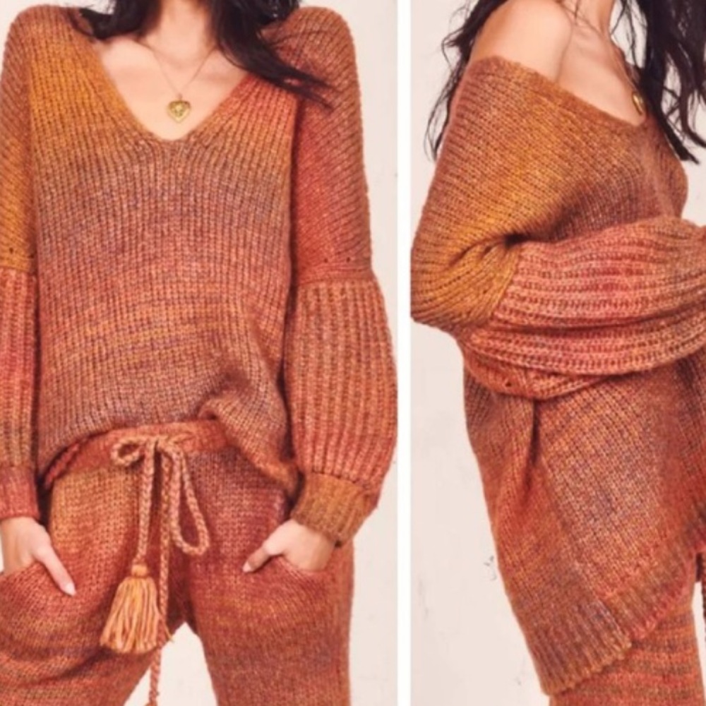 Loveshackfancy Rio alpaca sweater in russet